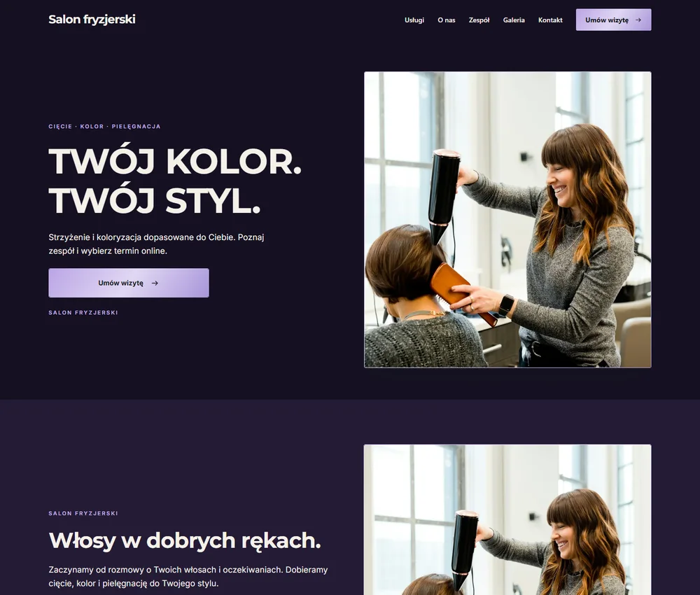 Pierwszy ekran Violet Studio Split
