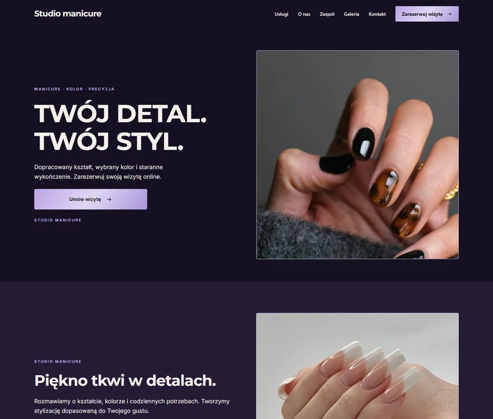 Pierwszy ekran Violet Studio Split